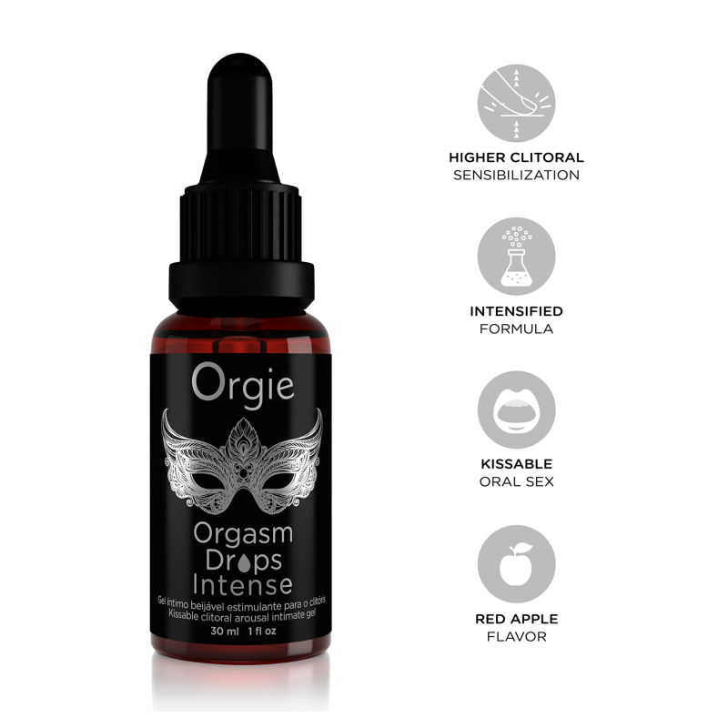 Возбуждающий съедобный гель для клитора Orgie Orgasm Drops Intense, 30 мл