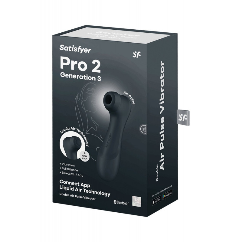 Вакуумный стимулятор Satisfyer Pro 2 Generation 3 с вибрацией и управлением через смартфон, чёрный