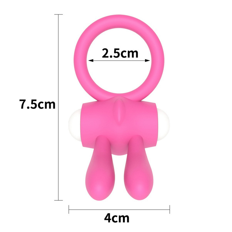 Эрекционное кольцо с вибрацией Power Clit Silicone Cockring Pink