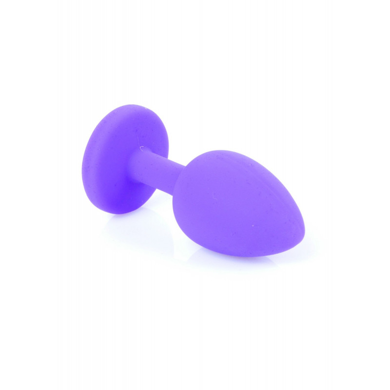 Анальная пробка силиконовая размер S Jewellery Purple Silicon PLUG Small- Red Diamond