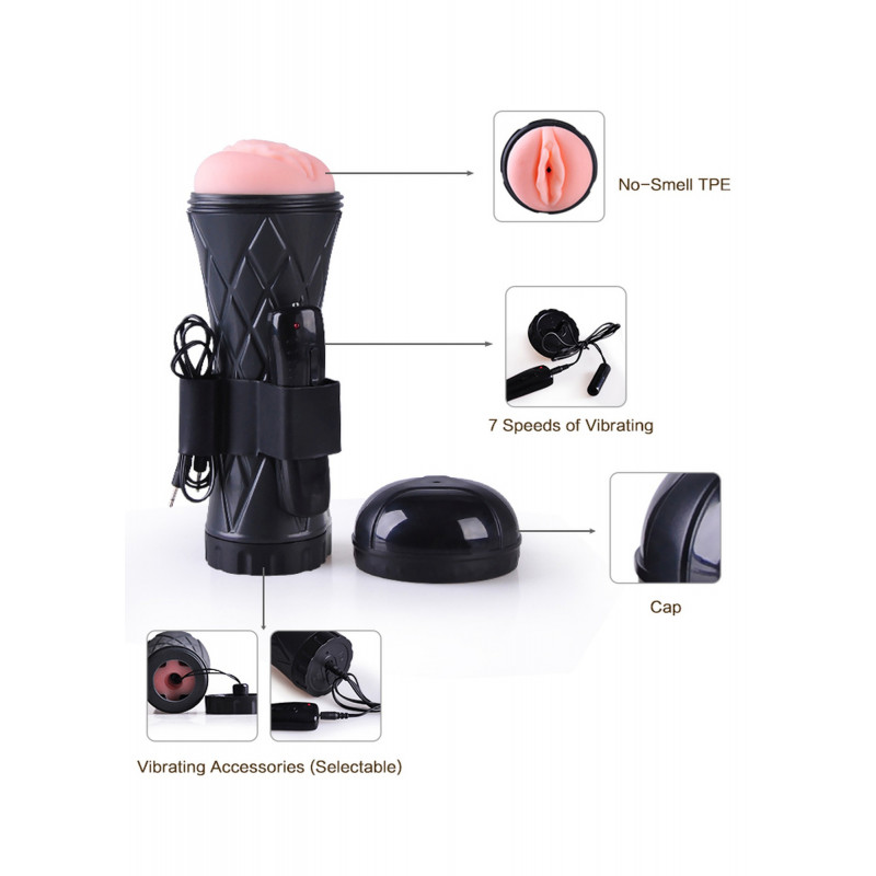 Мастурбатор с вибрацией из кибер кожи Vibrating Vagina cyber skin