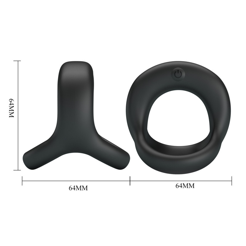 Эрекционное кольцо с вибрацией 10 режимов PRETTY LOVE - VIBRANT PENIS RING ELLIOTT Black