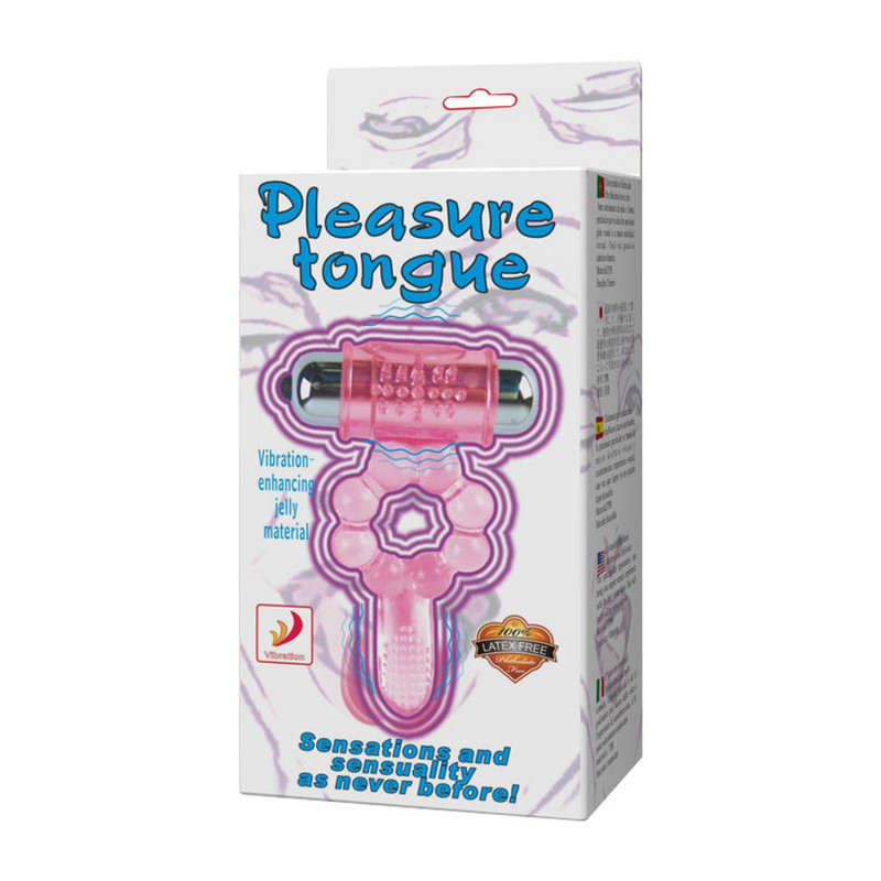 Эрекционное кольцо с вибрацией 10 режимов BAILE- PLEASURE TONGUE