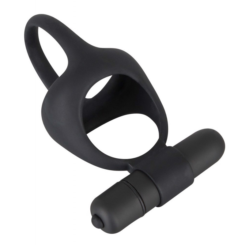 Эрекционное кольцо с вибрацией Black Velvets Cock & Ball Ring