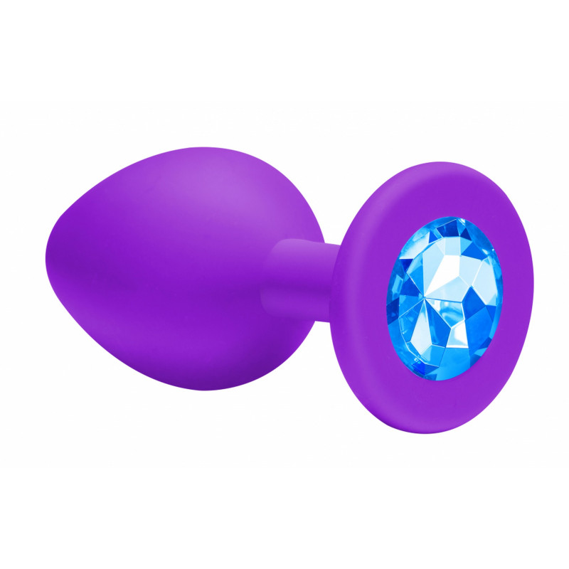 Анальная пробка силиконовая размер Anal Emotions Cutie Small PURPLE light Blue crystal
