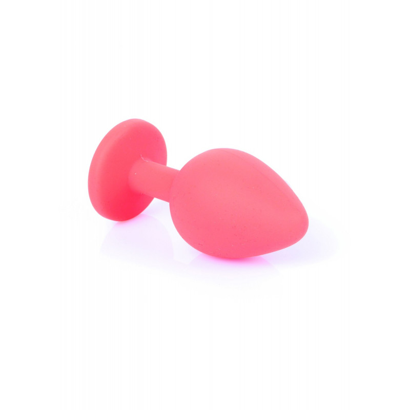 Анальная пробка силиконовая размер М Jewellery Red Silicon PLUG Medium- Blue Diamond