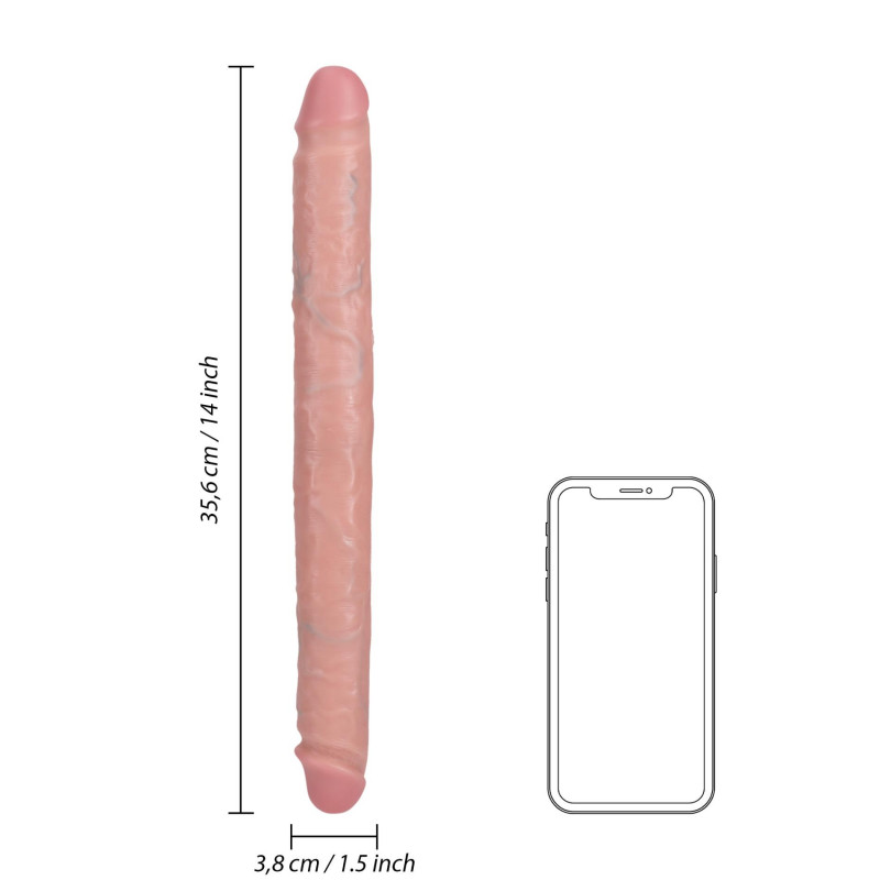 Фаллоимитатор двухсторонний Realrock Slim Double Ended Dong, 35,6 см