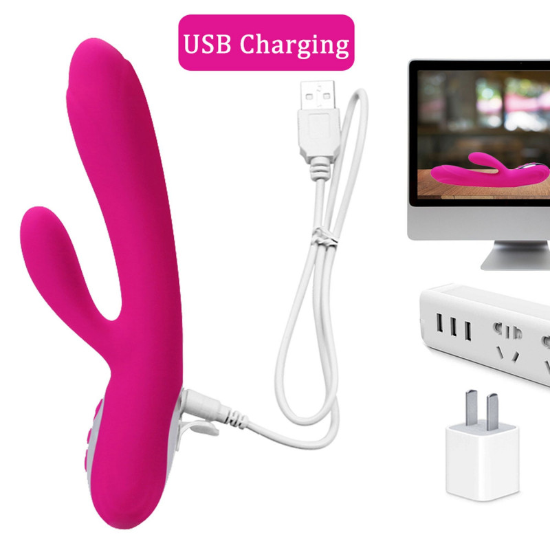 Вибратор-кролик 2 вибро-мотора и режим подогрева Joker Heating Double Vibrating Massage Stick