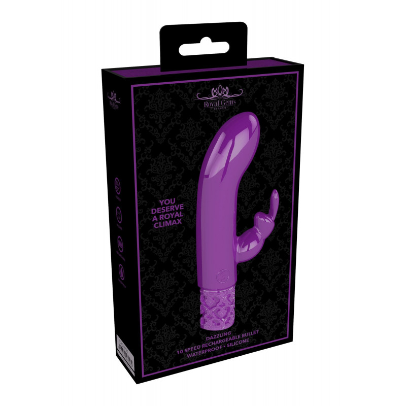 Мини-вибратор Dazzling - Rechargeable Silicone Bullet, фиолетовый