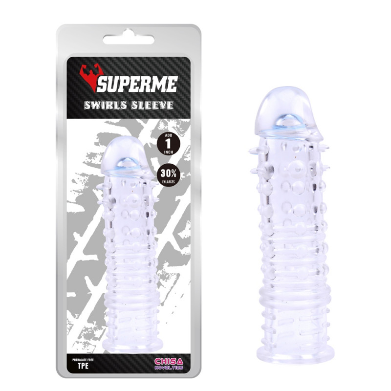 Насадка на пенис Swirls Sleeve-Clear