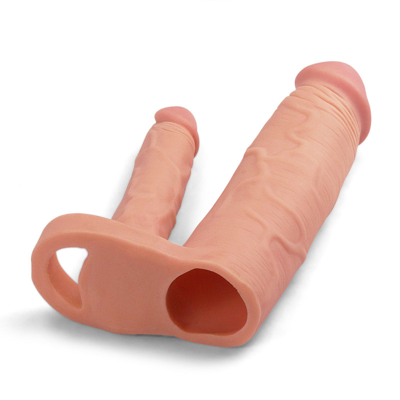 Насадка на пенис для двойного проникновения Add 2"" Pleasure X Tender Double Penis Sleeve