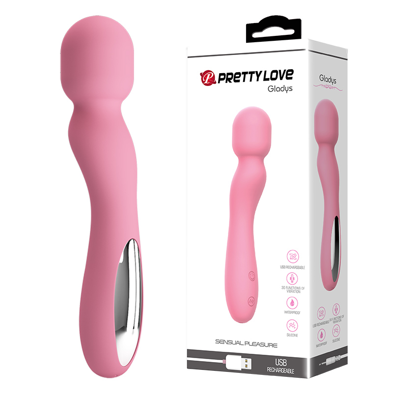 Вибромассажер 30 режимов вибраций GLADYS Pink, USB 30 function