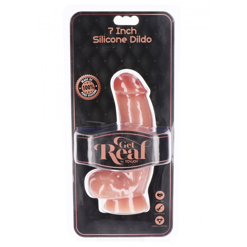 Реалистичный фаллоимитатор на присоске ToyJoy Silicone Dildo 7 inch with Balls, 18 см
