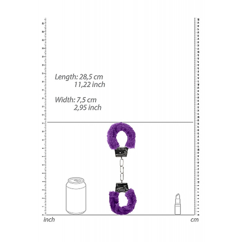 Наручники для начинающих с мехом фиолетовые Ouch Handcuffs Metall