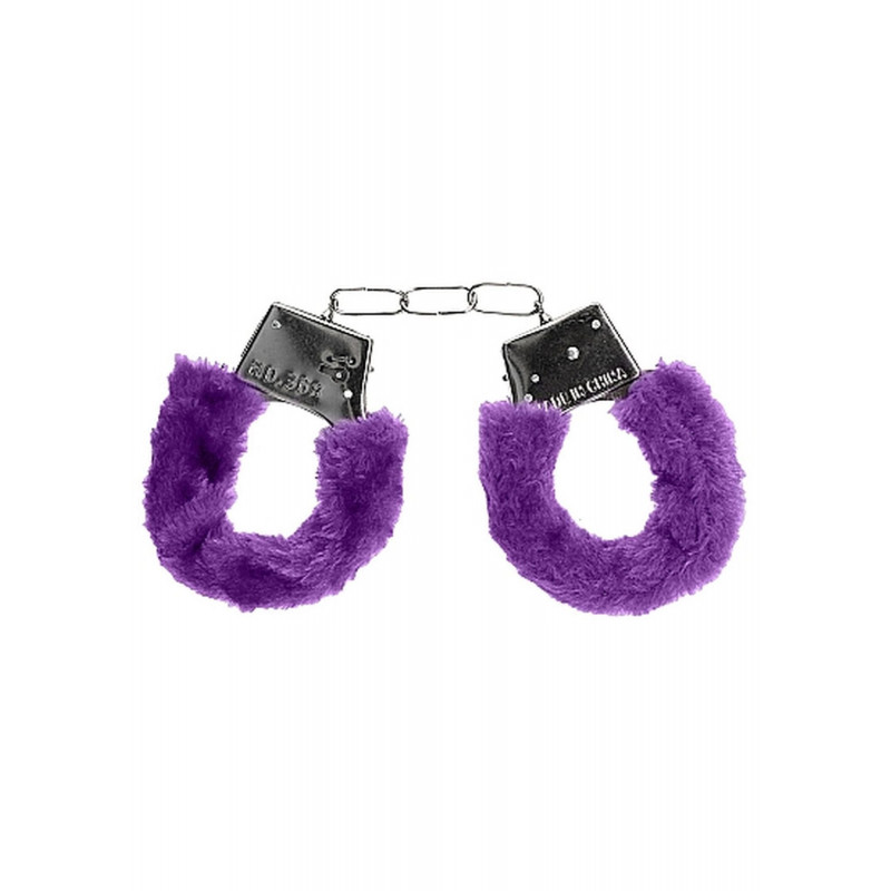 Наручники для начинающих с мехом фиолетовые Ouch Handcuffs Metall
