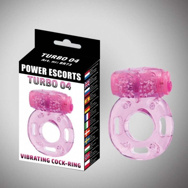 Эрекционное кольцо с вибрацией Turbo 04 pink vibrating cockring