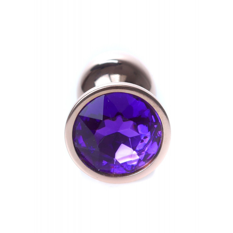 Анальная пробка металлическая Jewellery Red Gold PLUG - Purple