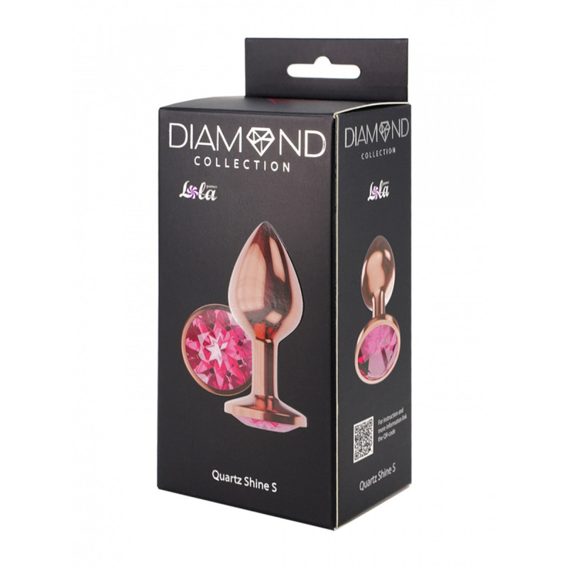 Анальная пробка металлическая Butt Plug Diamond Quartz Shine S Rose Gold