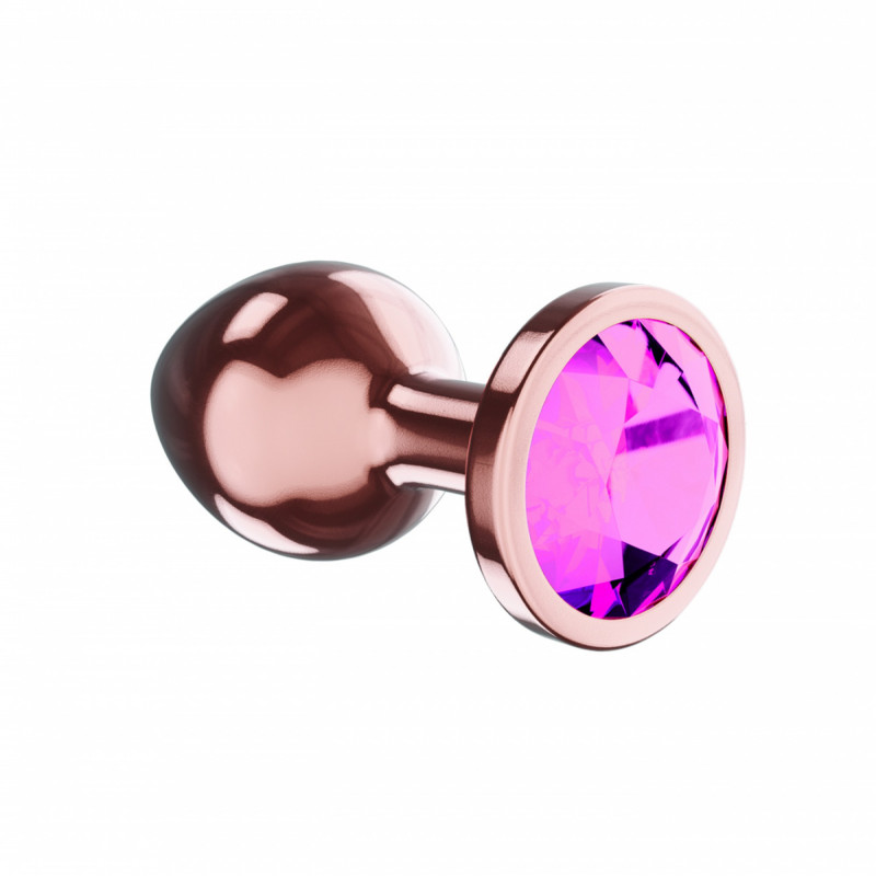 Анальная пробка металлическая Butt Plug Diamond Quartz Shine S Rose Gold