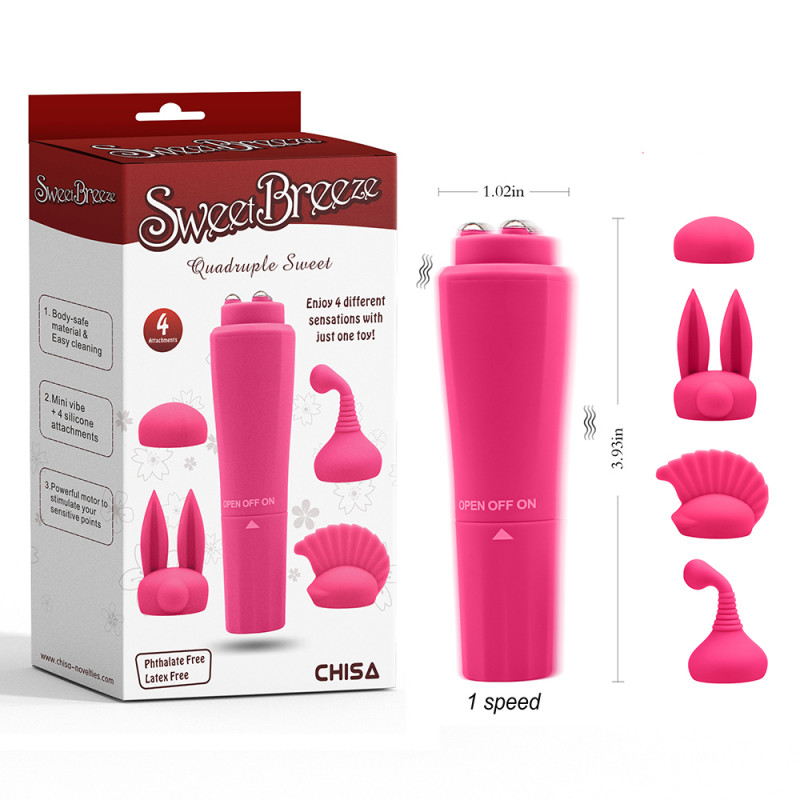 Вибромассажер Sweet Breeze Quadruple Sweet-Pink