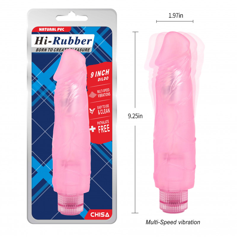 Реалистичный вибратор Hi-Rubber 9 Inch Dildo - Pink, 23,5 см