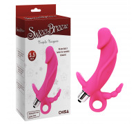 Анальная пробка силиконовая с вибрацией Special Offer Triple Targets-Pink