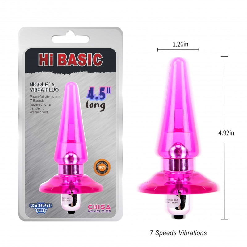 Анальная пробка с вибрацией Hi-Basic NICOLE'S Vibra Plug-Pink