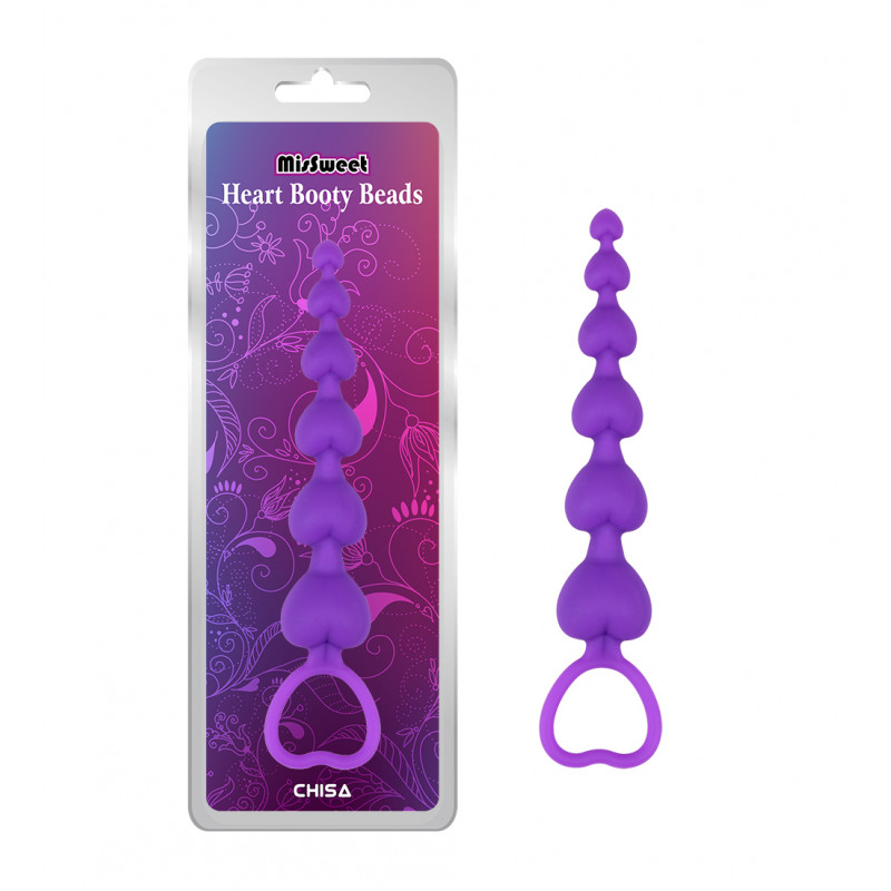 Анальные бусы Heart Booty Beads-Purple