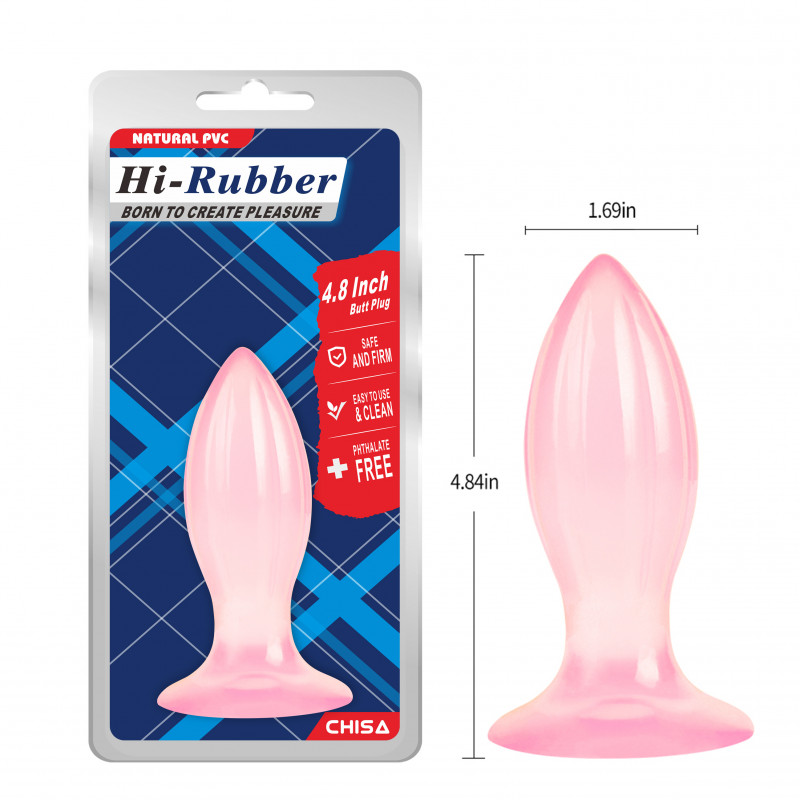 Анальная пробка Hi-Rubber Butt Plug-Pink Small