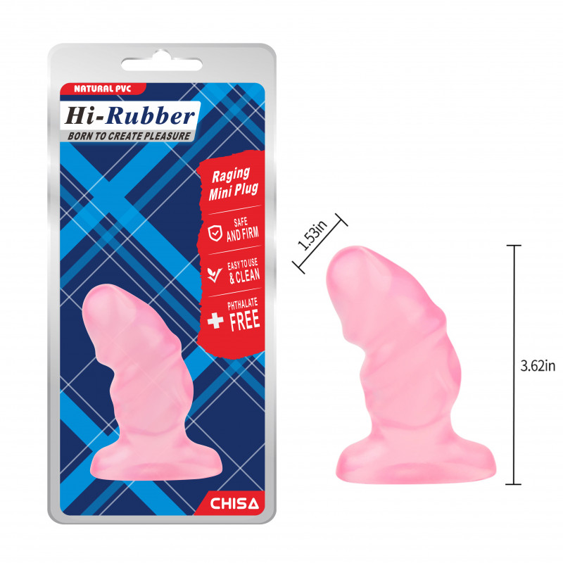 Анальная пробка силиконовая Hi-Rubber Raging Mini Plug-Pink