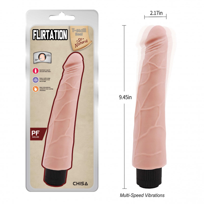 Реалистичный вибратор T-SKIN Flirtation, 24 см