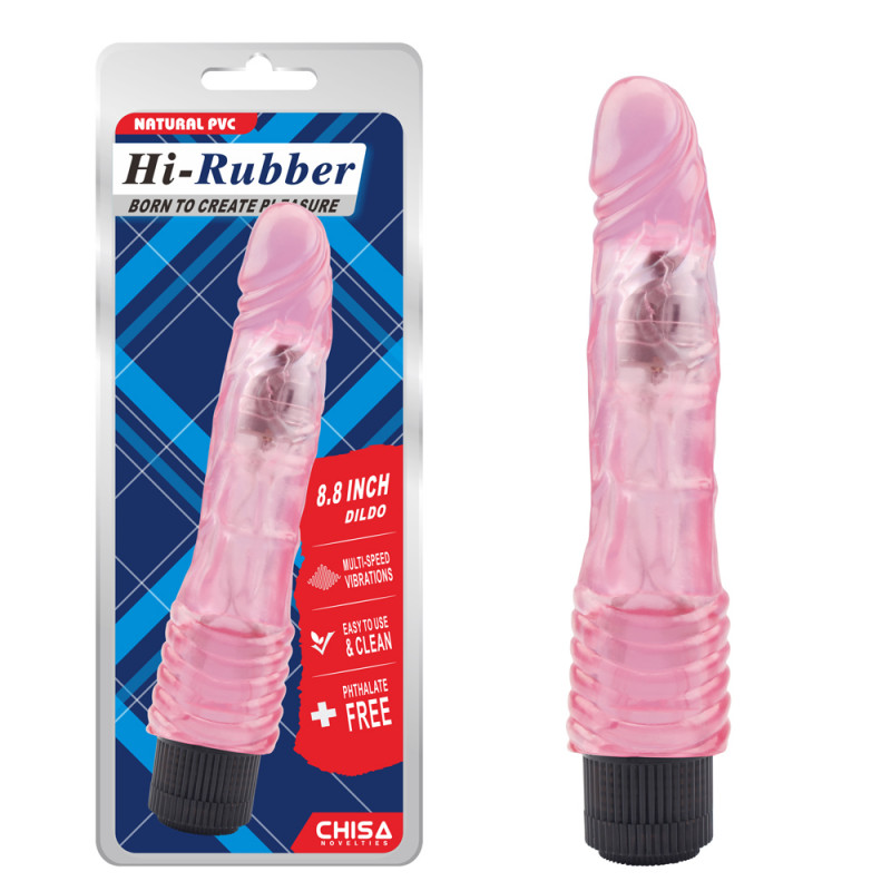 Реалистичный вибратор Hi-Rubber Dildo - Pink, 21,7 см