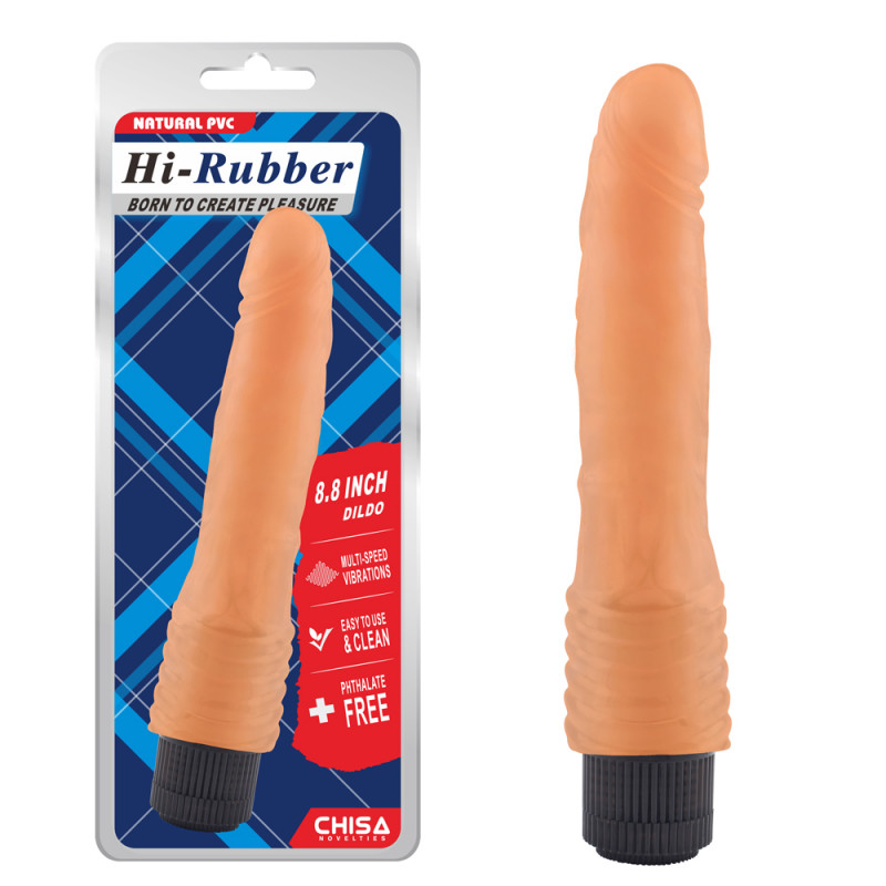 Реалистичный вибратор Hi-Rubber Dildo - Flesh, 21,7 см