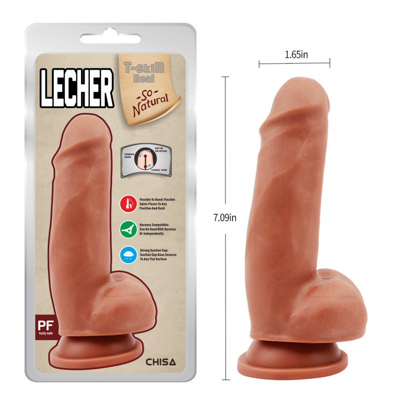 Реалистичный фаллоимитатор T-SKIN Lecher, 18 см