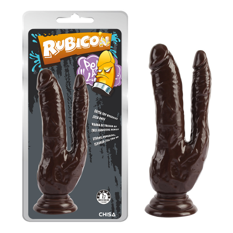 Реалистичный двойной фаллоимитатор Rubicon Dark Magic Dual Penis - Brown