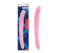 Двухсторонний фаллоимитатор Hi-Rubber Dildo - Pink, 45 см