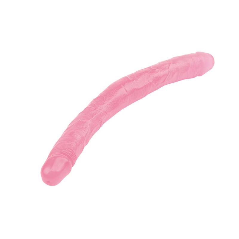 Двухсторонний фаллоимитатор Hi-Rubber Dildo - Pink, 45 см