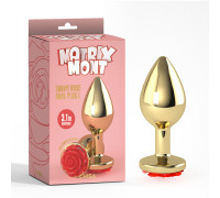 Анальная пробка металлическая с розой размер L MATRIX MONT Showy Rose Anal Plug L