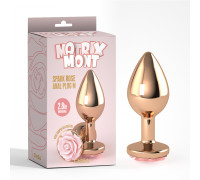 Анальная пробка металлическая с розой размер М Spark Rose Anal Plug M