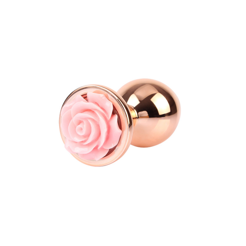 Анальная пробка металлическая с розой размер М Spark Rose Anal Plug M