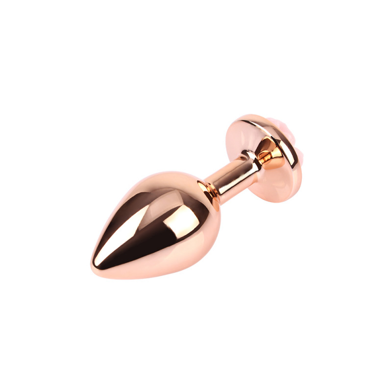 Анальная пробка металлическая с розой размер М Spark Rose Anal Plug M