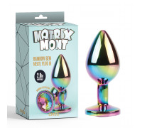 Анальная пробка металлическая со стразой размер М MATRIX MONT Rainbow Gem Meatl Plug M