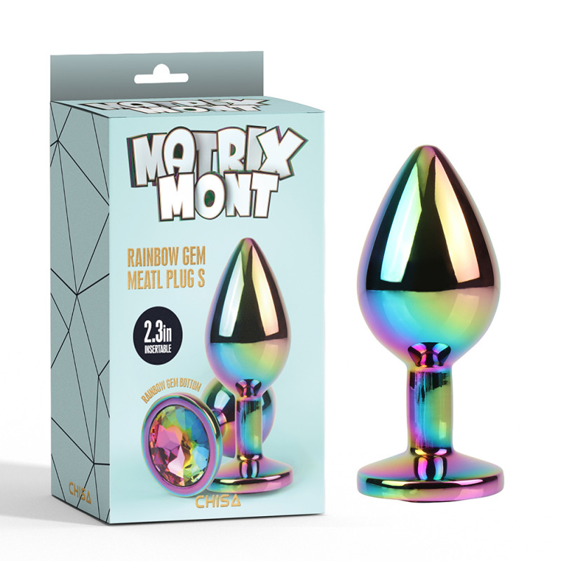 Анальная пробка металлическая размер S MATRIX MONT Rainbow Gem Meatl Plug S