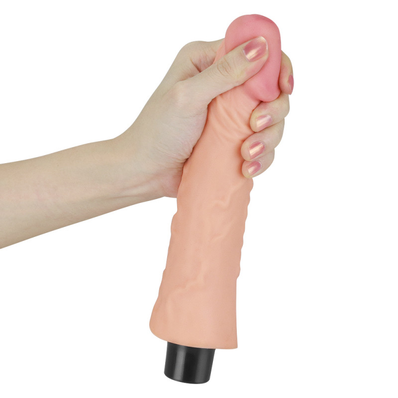 Реалистичный вибратор из кибер кожи LoveToy 8 REAL SOFTEE Vibrating Dildo, 21,8 см