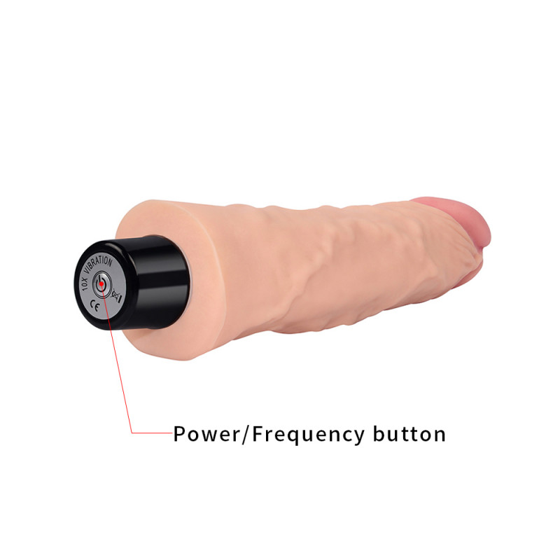 Реалистичный вибратор из кибер кожи LoveToy 8 REAL SOFTEE Vibrating Dildo, 21,8 см
