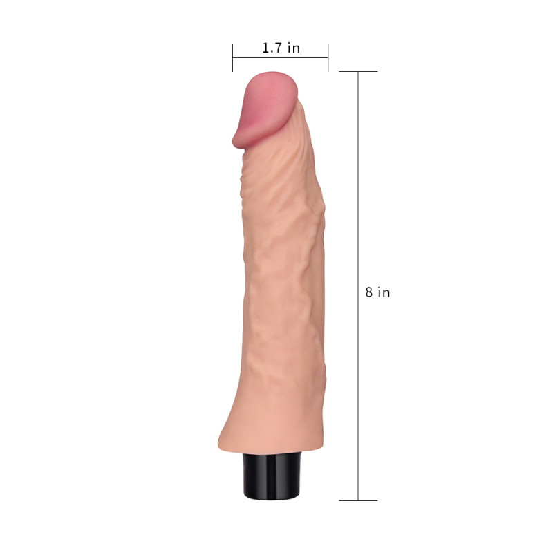 Реалистичный вибратор из кибер кожи LoveToy 8 REAL SOFTEE Vibrating Dildo, 21,8 см