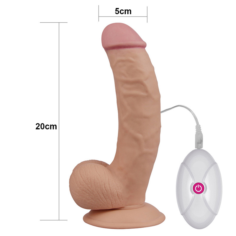 Реалистичный вибратор из кибер-кожи LoveToy 8.5 The Ultra Soft Dude Vibrating, 20 см