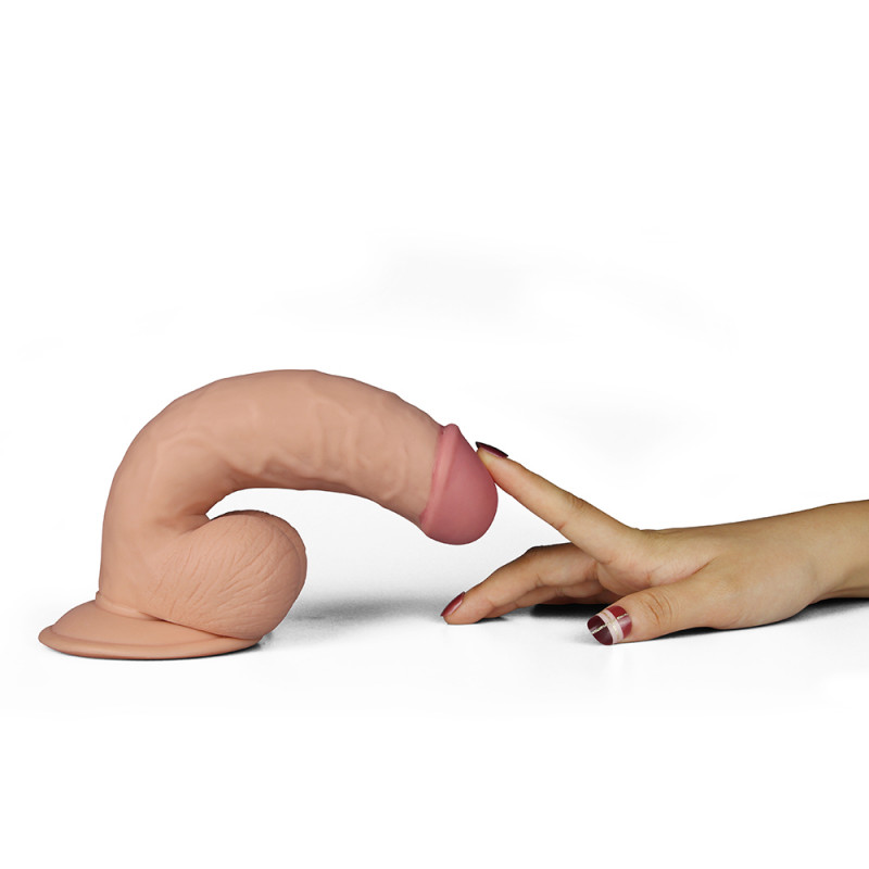 Реалистичный вибратор из кибер-кожи LoveToy 8.5 The Ultra Soft Dude Vibrating, 20 см