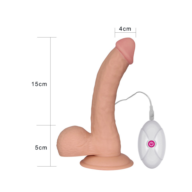 Реалистичный вибратор из кибер-кожи LoveToy 8.8" The Ultra Soft Dude Vibrating, 20 см