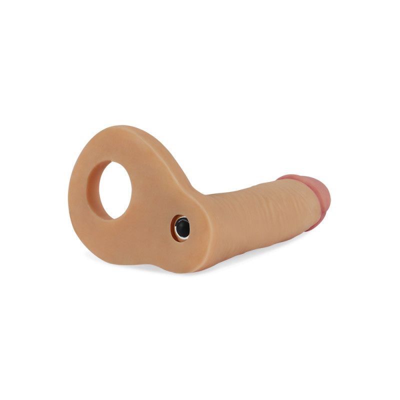 Насадка на член с вибрацией для двойного проникновения LoveToy The Ultra Soft Double Vibrating, 14,7 см